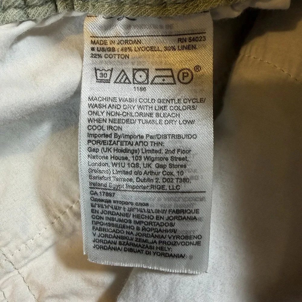 Banana‎ Republic Women's Linen Blend Pants Green Size XS Stretch Waist